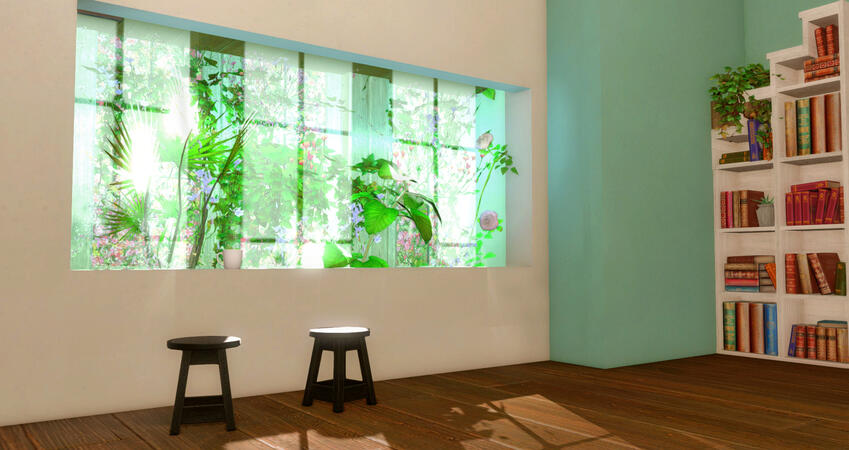 Natural open window with daytime glaze