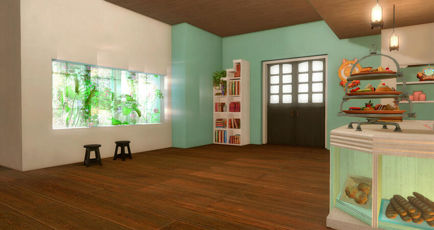 Back view of the cafe